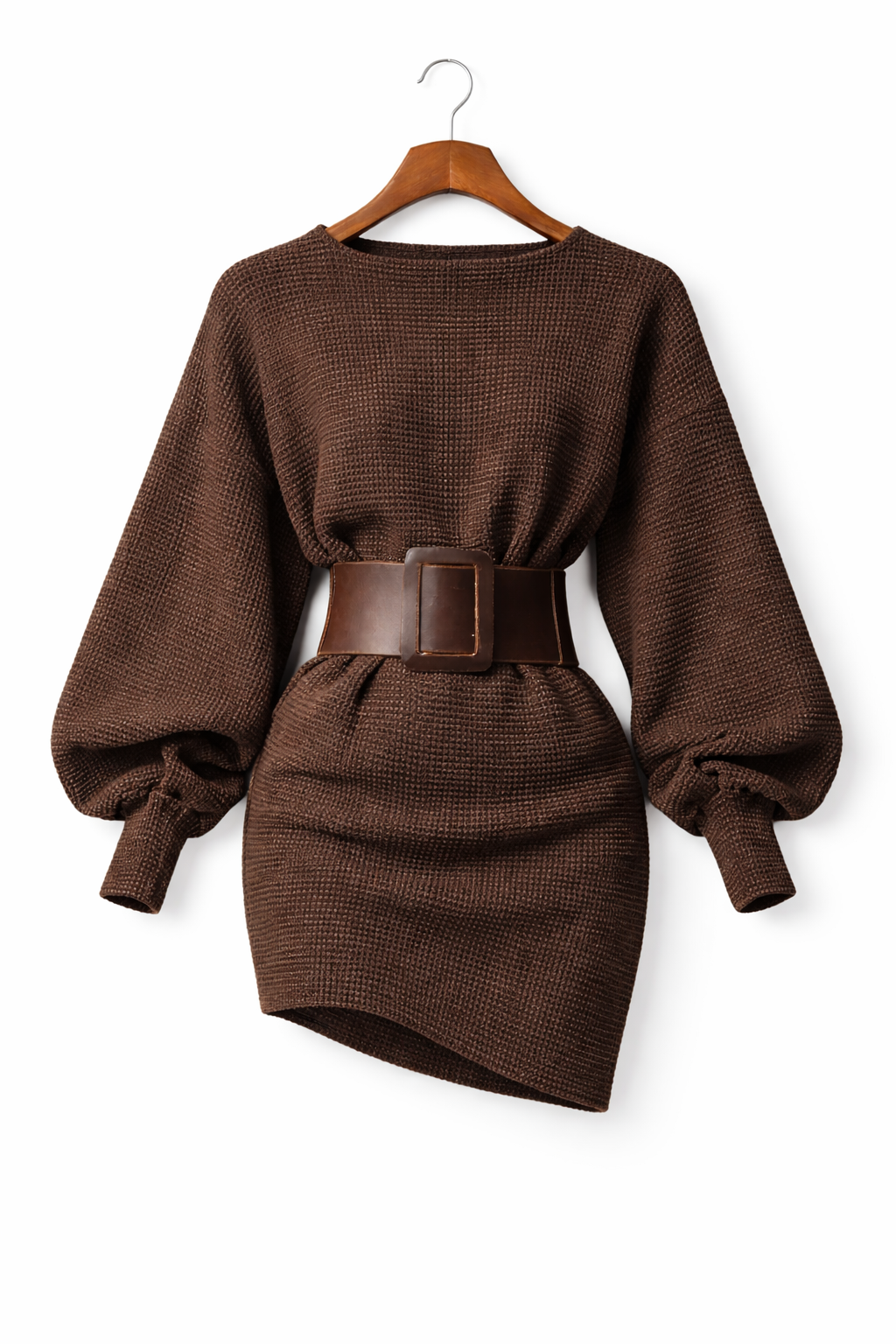 VIVIENNE | Noor - Gebreide Mini Jurk met Tailleceintuur