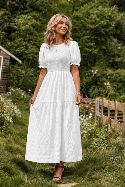 VIVIENNE | Jolie - Maxi Jurk met pofmouwen