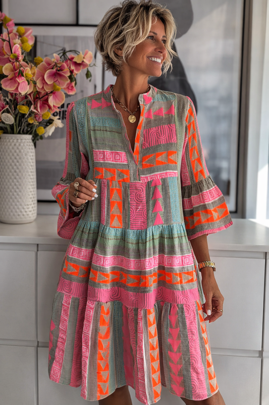 VIVIENNE | Boho Print Jurk