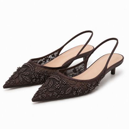VIVIENNE | Sienna - Parel Kitten Heels