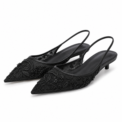 VIVIENNE | Sienna - Parel Kitten Heels
