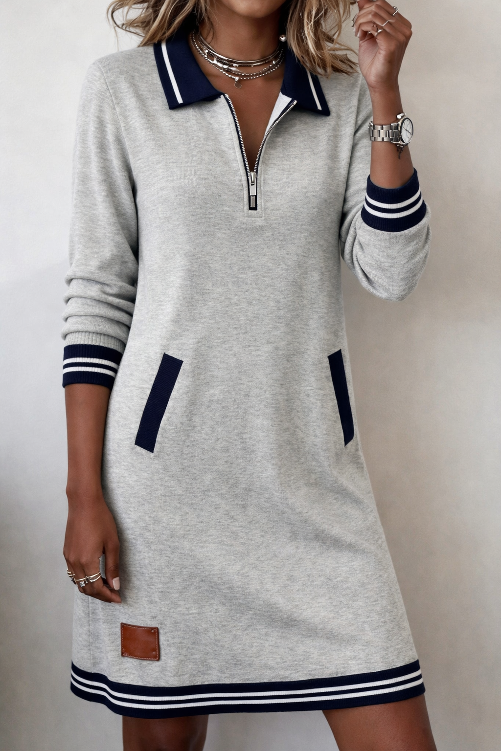 VIVIENNE | Quirine - Comfortabele Jurk met Ritskraag