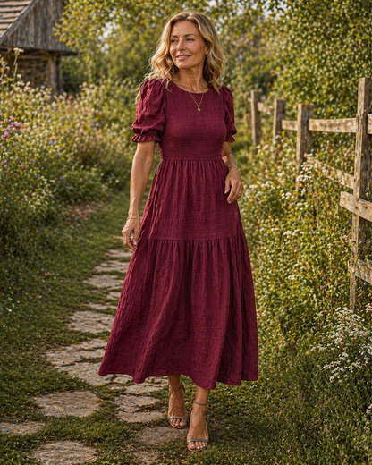 VIVIENNE | Jolie - Maxi Jurk met pofmouwen