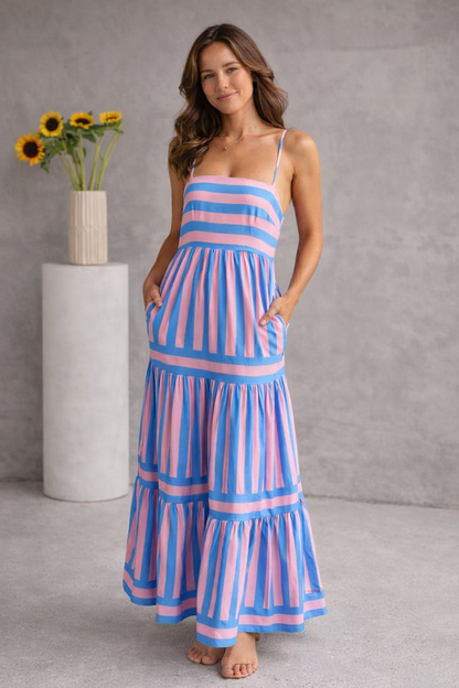 VIVIENNE | Alina - Gestreepte Maxi Jurk