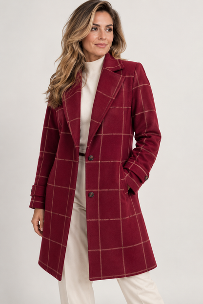 VIVIENNE | Felicia – Elegante Geruite Manteljas