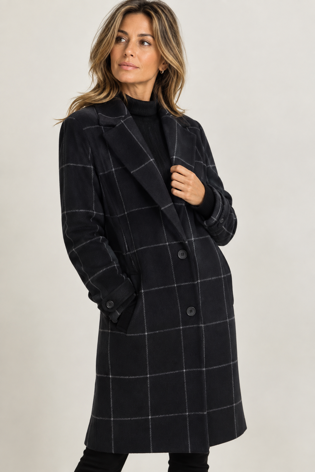 VIVIENNE | Felicia – Elegante Geruite Manteljas