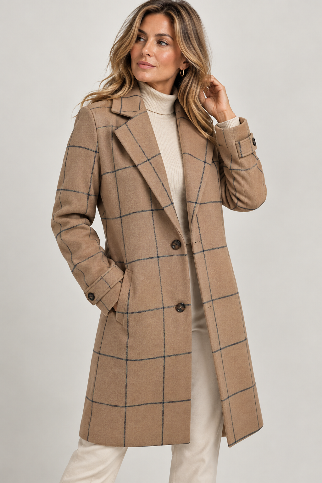 VIVIENNE | Felicia – Elegante Geruite Manteljas