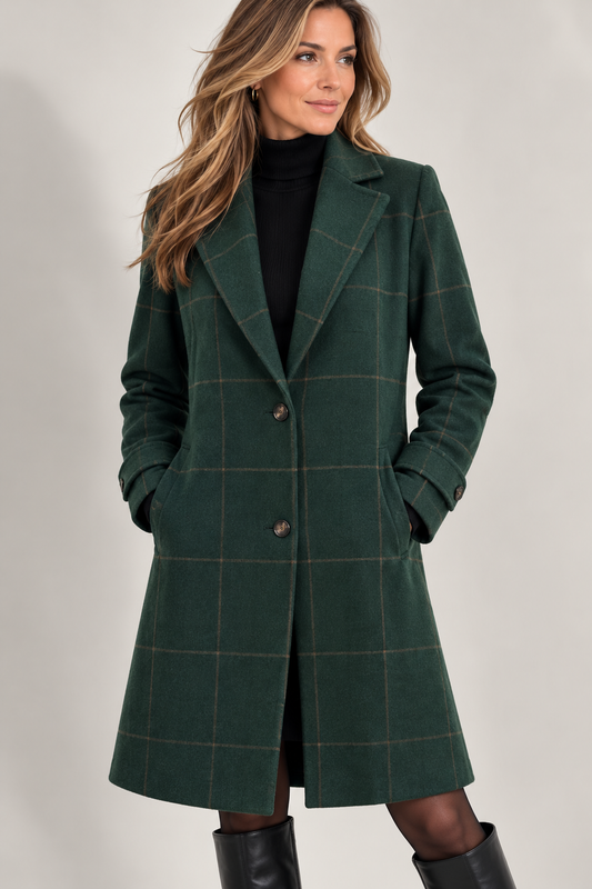 VIVIENNE | Felicia – Elegante Geruite Manteljas