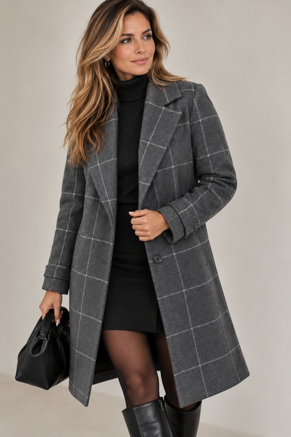 VIVIENNE | Felicia – Elegante Geruite Manteljas