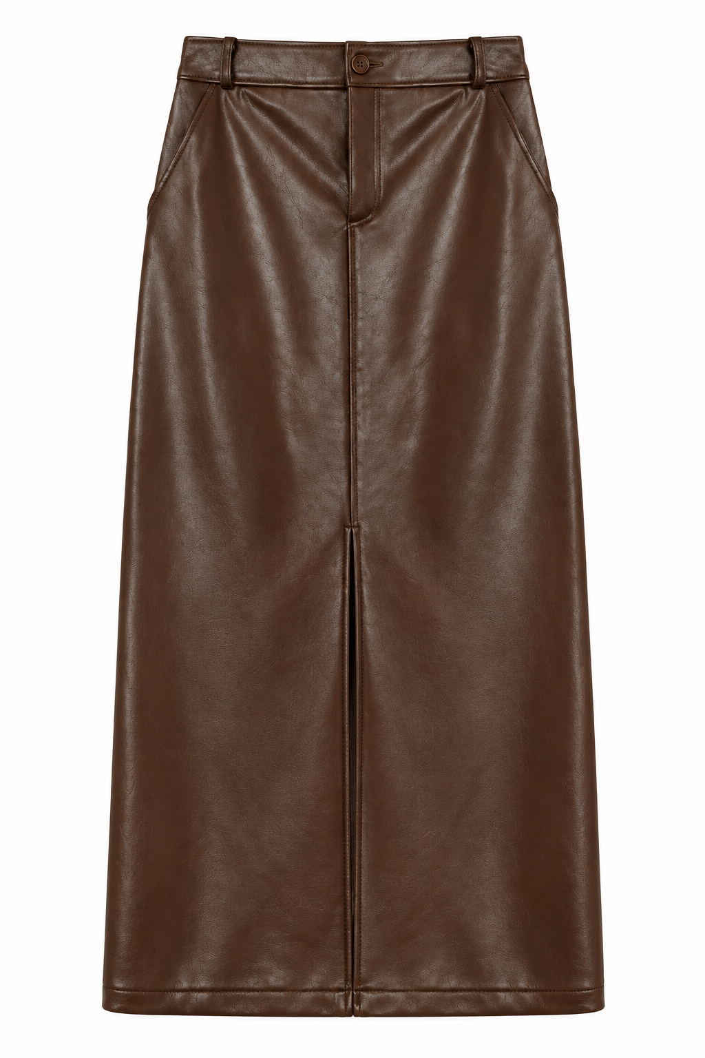 VIVIENNE | Fenna Leren Midi Rok