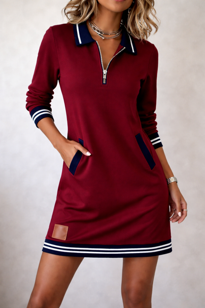 VIVIENNE | Quirine - Comfortabele Jurk met Ritskraag