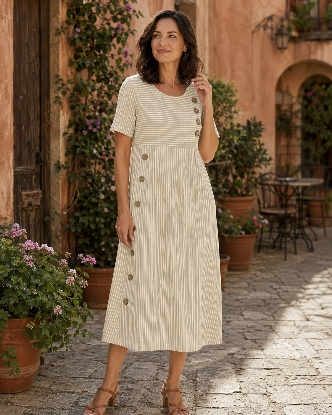VIVIENNE | Sanne - Maxi Gestreepte Jurk