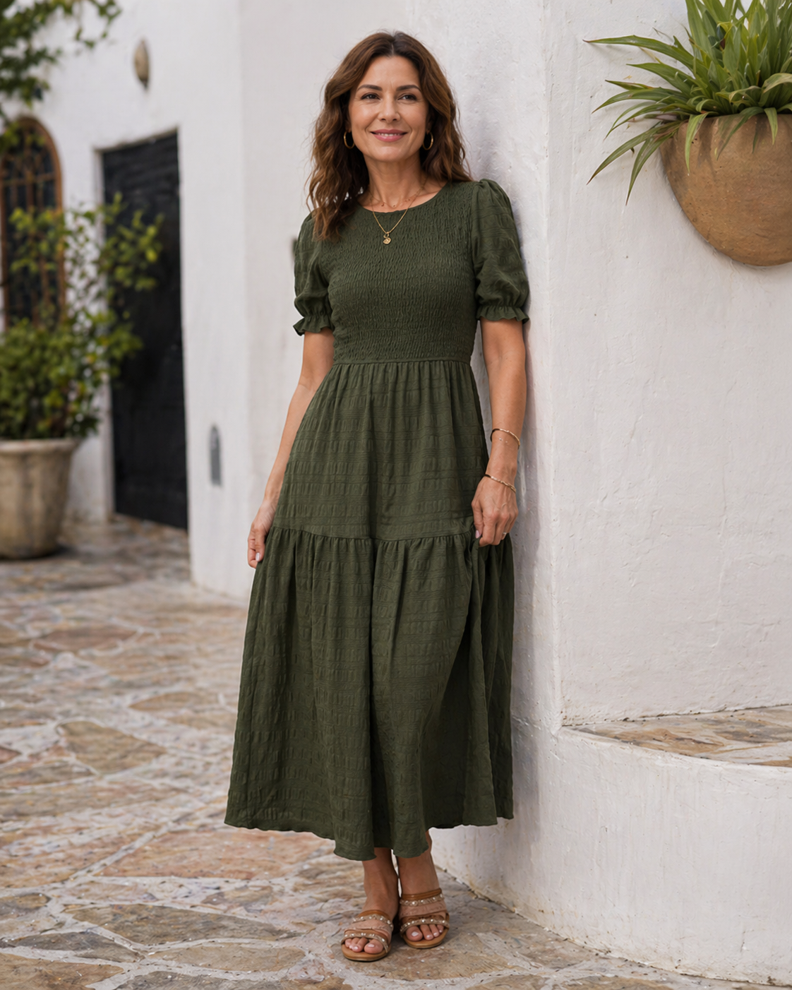 VIVIENNE | Jolie - Maxi Jurk met pofmouwen