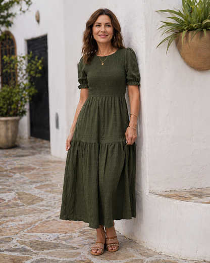 VIVIENNE | Jolie - Maxi Jurk met pofmouwen