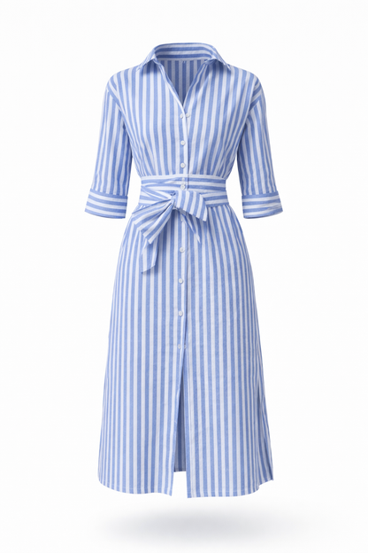 VIVIENNE | Sophie - Gestreepte Jurk met Strikceintuur