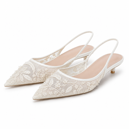 VIVIENNE | Sienna - Parel Kitten Heels